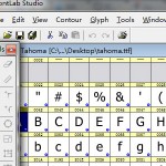 打开FontLab，随便打开一款字体文件，比如tahoma.ttf