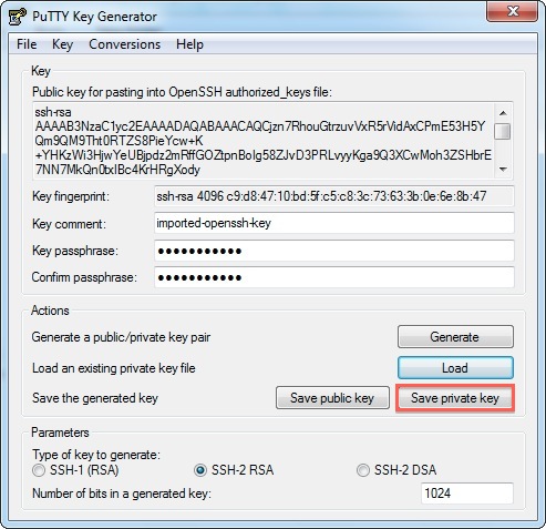 Puttygen Private Key